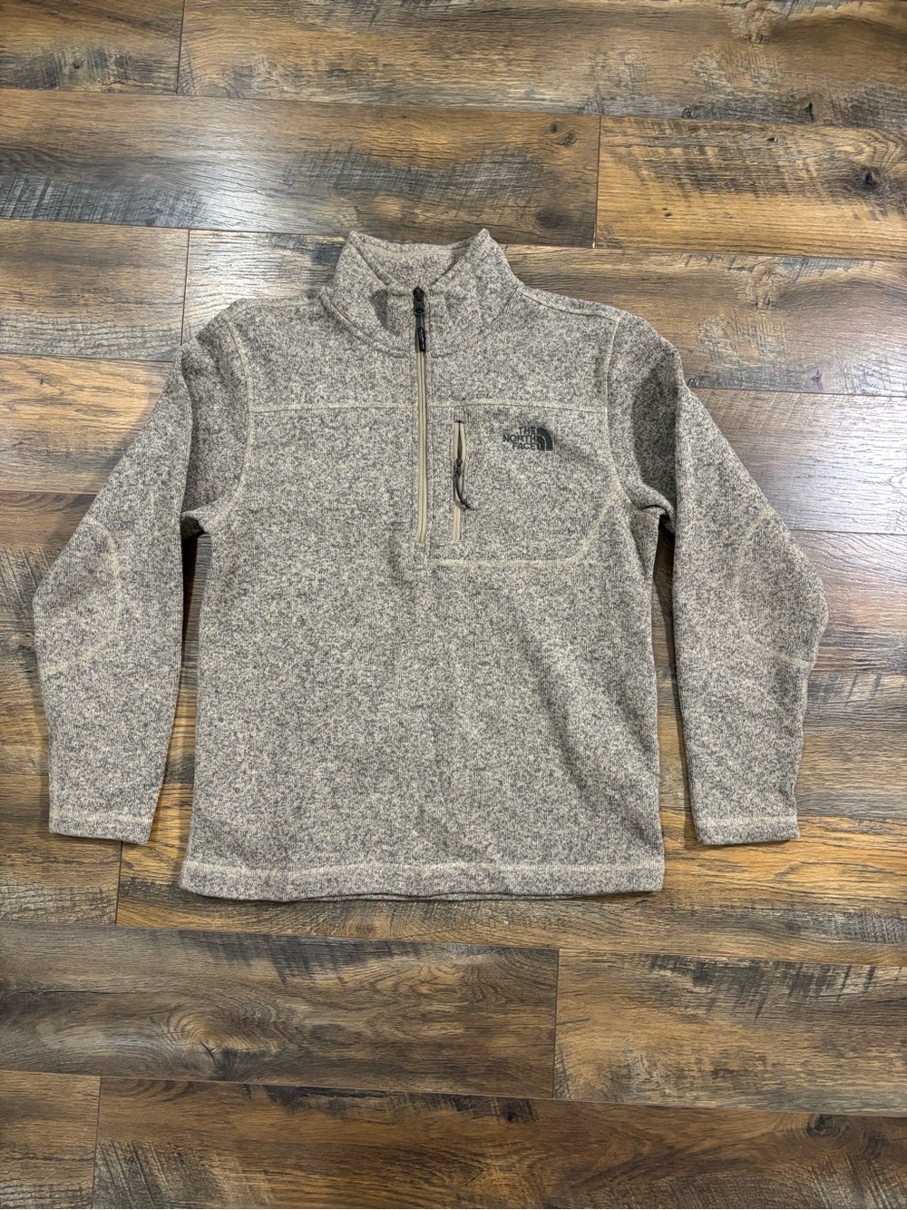 The North Face Men's Heather Taupe Quarter-Zip Fleece Pullover